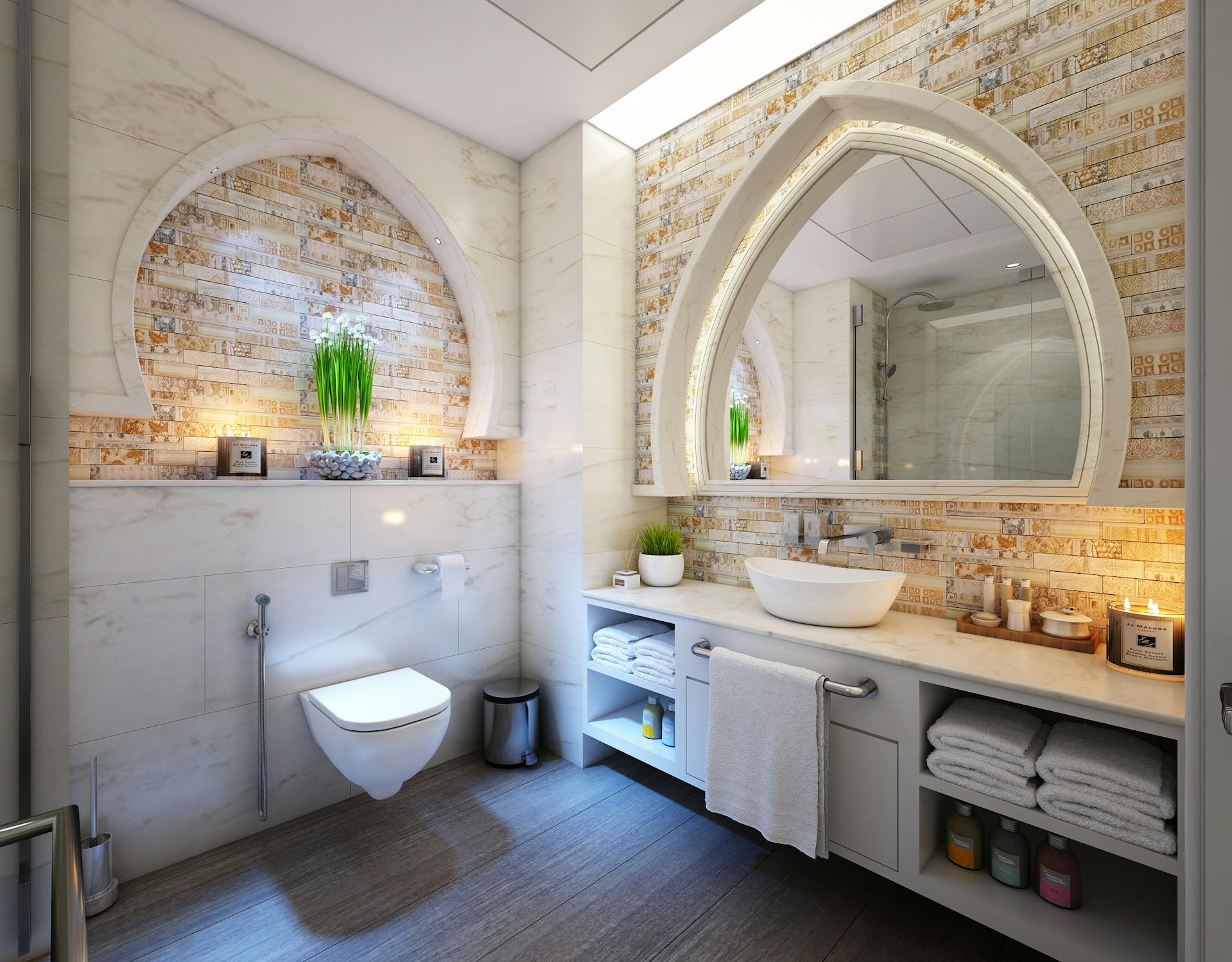 Bain Rangé de tout pour le rangement et l'organisation de la salle de bain