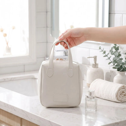 Trousse maquillage portative blanche