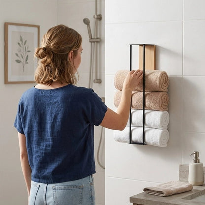 Porte serviette mural vertical rangez vos serviettes de salle de bain au mur