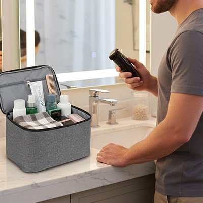 Trousse de toilette pour homme avec grande capacité pour ranger les produits de toilette