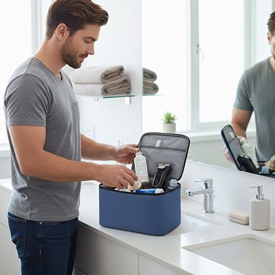 Trousse de toilette pour homme en tissus Oxford imperméable