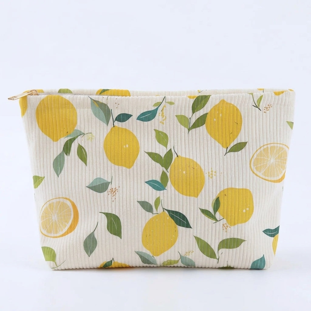 Trousse de maquillage en velours côtelé - Différents motifs