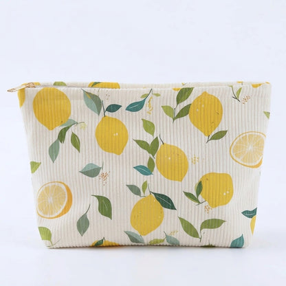 Trousse de maquillage en velours côtelé - Différents motifs