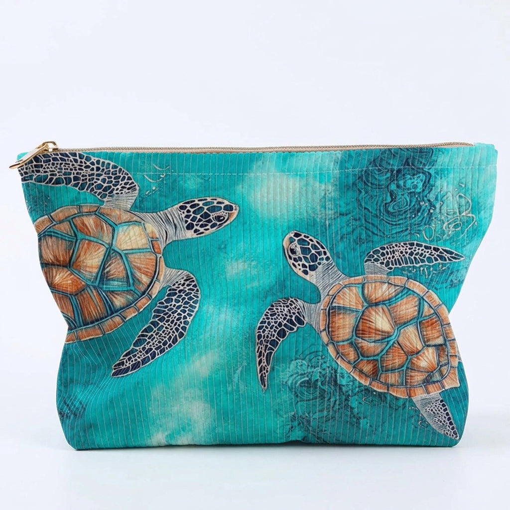Trousse de maquillage en velours côtelé - Différents motifs